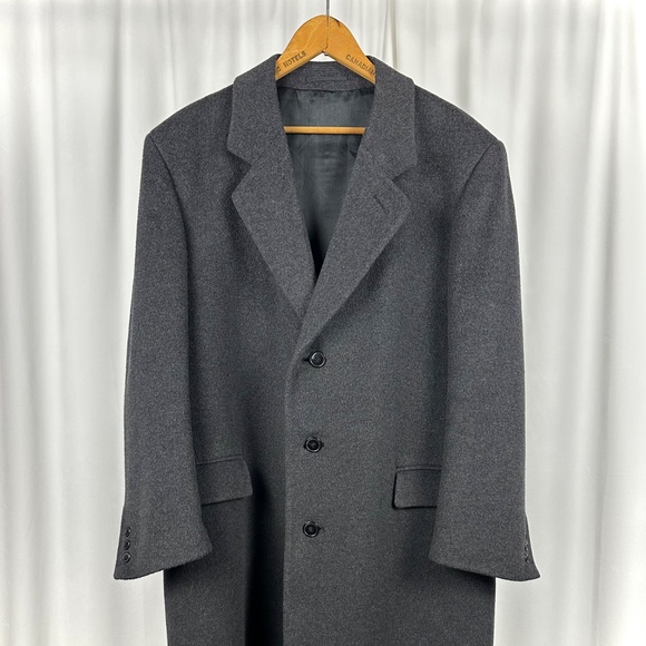 Vintage 50' 60’s ‘James Street’ Long Wool and Cashmere Peacoat in Grey - M/L - Picture 2 of 13